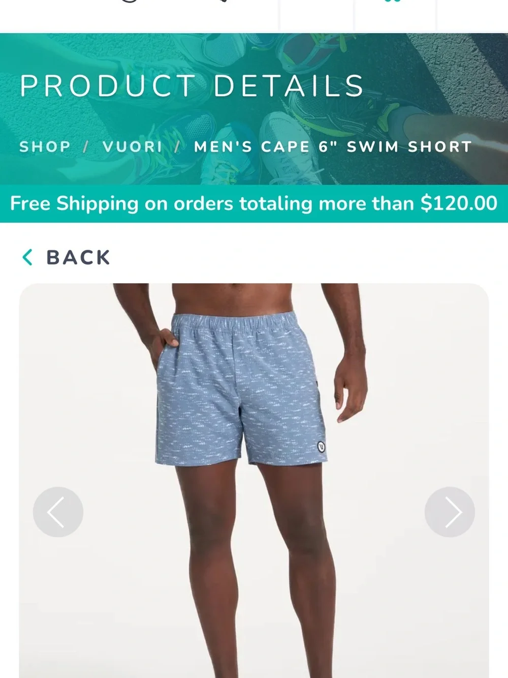 Vuori Cape Men's Swim Trunks/Shorts - Picture 3 of 6